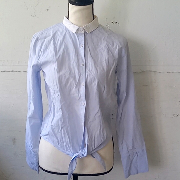 Fun&Fun pinstriped buttondown blouse sz 44 (US 8) - Picture 1 of 4